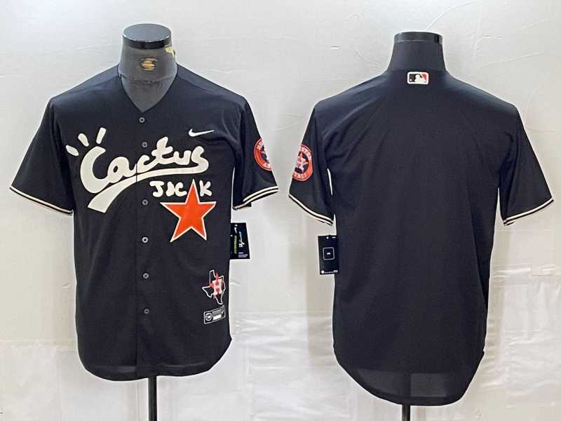 Mens Houston Astros Blank Black Cactus Jack Vapor Premier Stitched Baseball Jersey